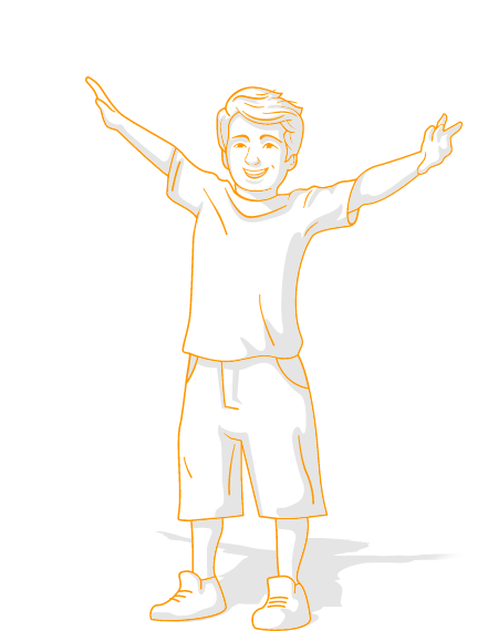 Kid puts hands sideways to play Jumpido